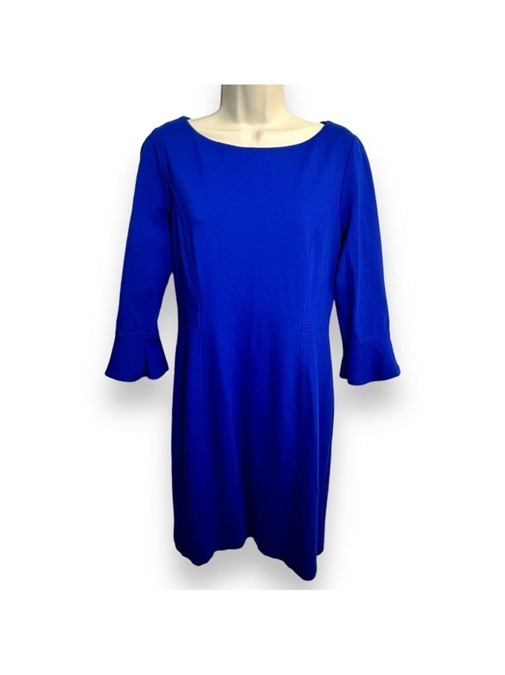 Talbots Women’s Ponte Knit Bell Sleeve Dress Royal Blue Size 6